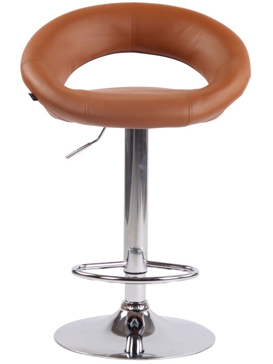 Bárszék Olinda műbőr króm, világosbarna