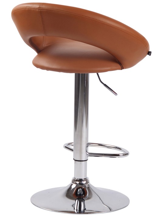 Bárszék Olinda műbőr króm, világosbarna