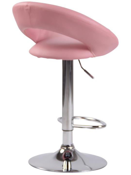 Bárszék Olinda műbőr króm, rózsaszín