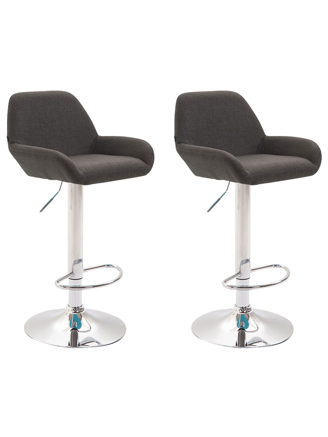 2 db bárszék készlet Braga szövet króm, sötétszürke