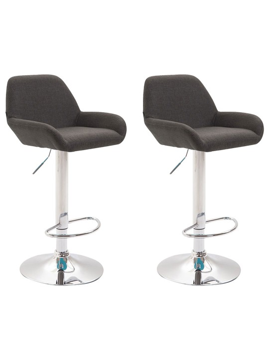 2 db bárszék készlet Braga szövet króm, sötétszürke
