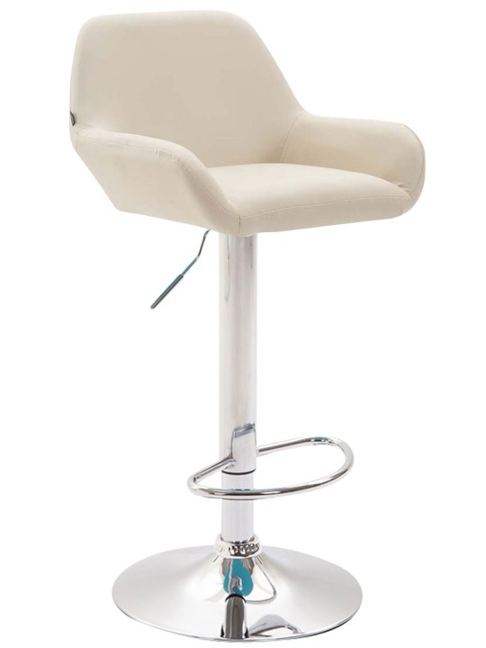 2 db bárszék Braga króm műbőr szett, krém