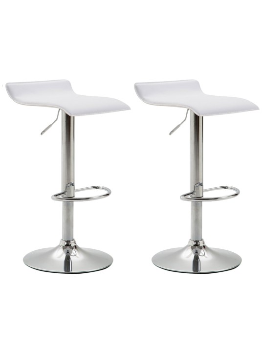 2 db bárszék szett Dyn V2 műbőr króm, fehér