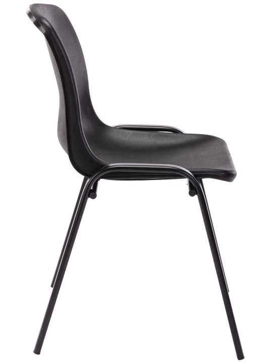 4 darab Nowra műanyag egymásra rakható szék készlet, fekete