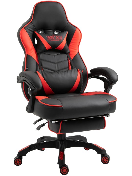 Tilos műbőr irodai szék, fekete/piros