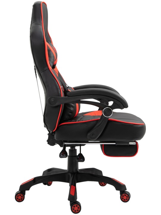 Tilos műbőr irodai szék, fekete/piros