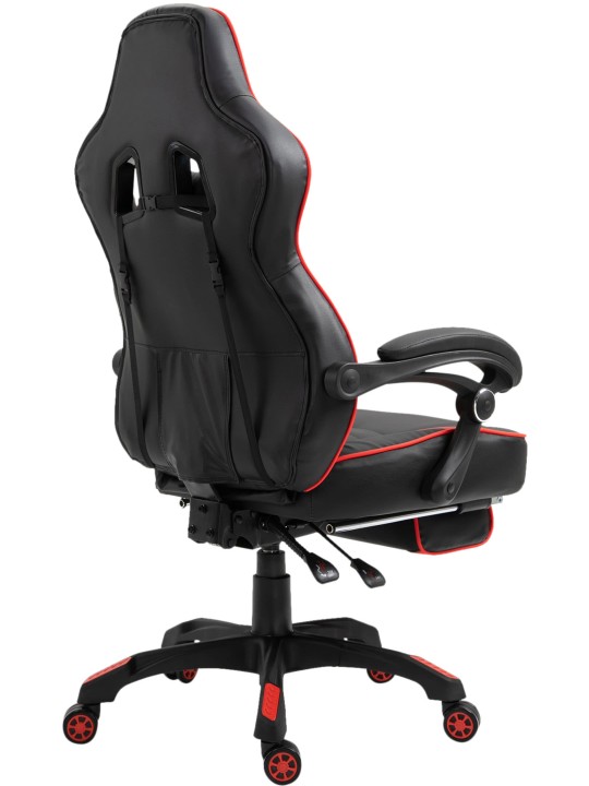 Tilos műbőr irodai szék, fekete/piros