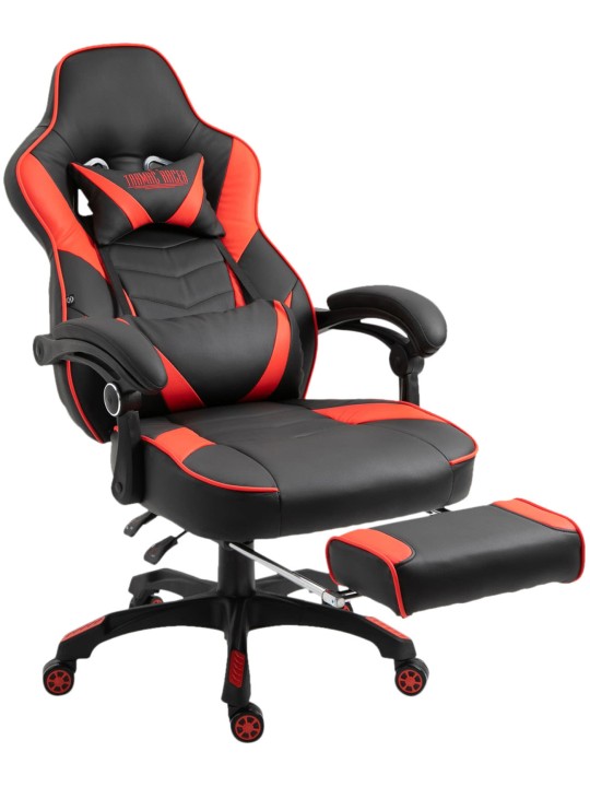 Tilos műbőr irodai szék, fekete/piros