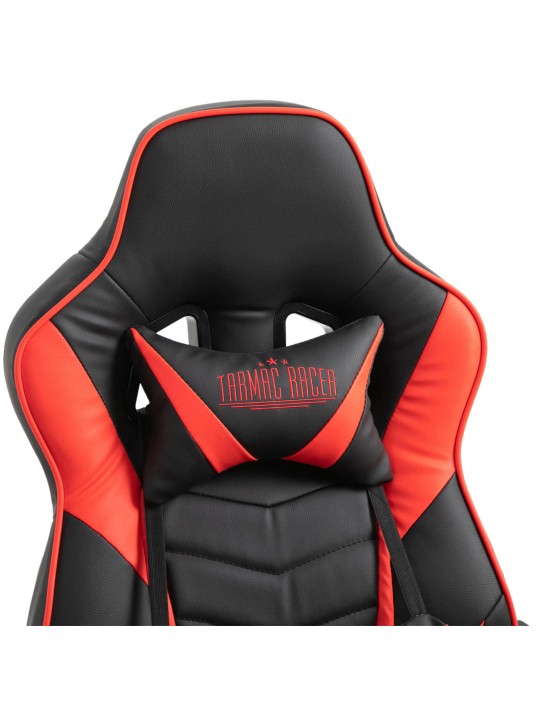 Tilos műbőr irodai szék, fekete/piros