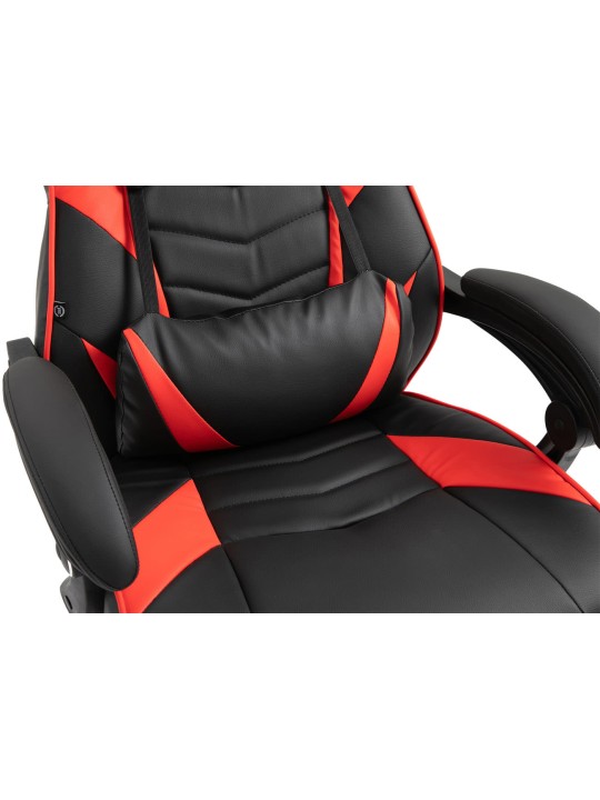 Tilos műbőr irodai szék, fekete/piros