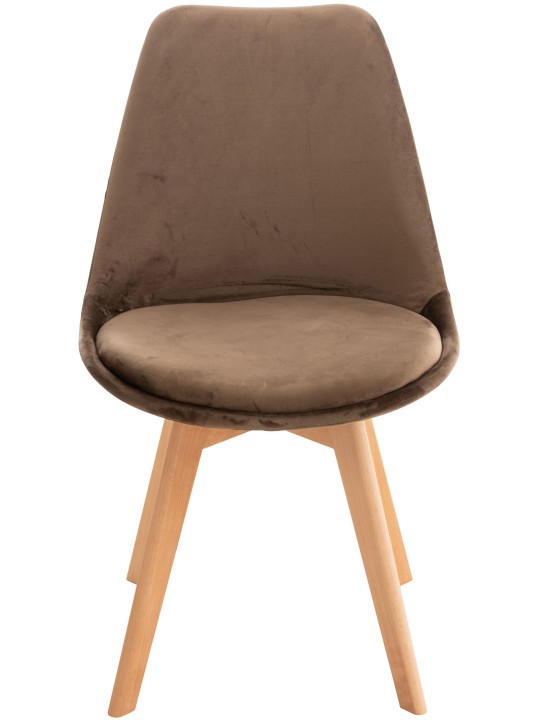 Szett 4 szék Linares bársony, sötétbarna