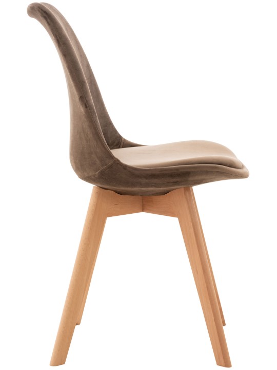 Szett 4 szék Linares bársony, sötétbarna