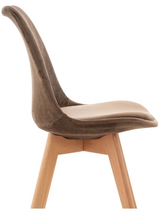 Szett 4 szék Linares bársony, sötétbarna