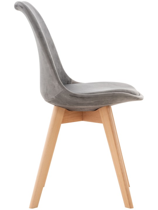 Szett 4 szék Linares bársony, szürke