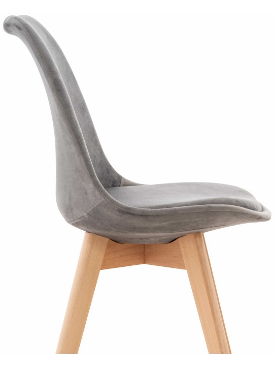 Szett 4 szék Linares bársony, szürke