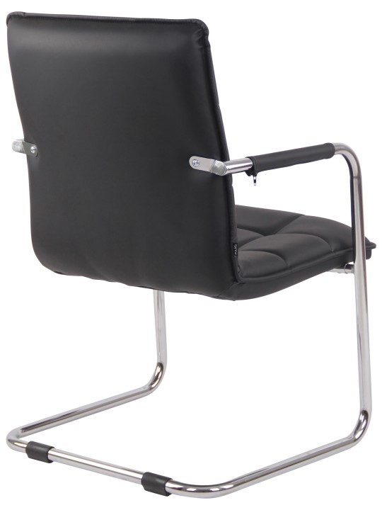 Látogatószék Gandia műbőr króm, fekete