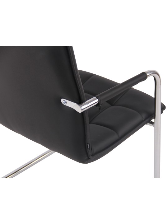 Látogatószék Gandia műbőr króm, fekete