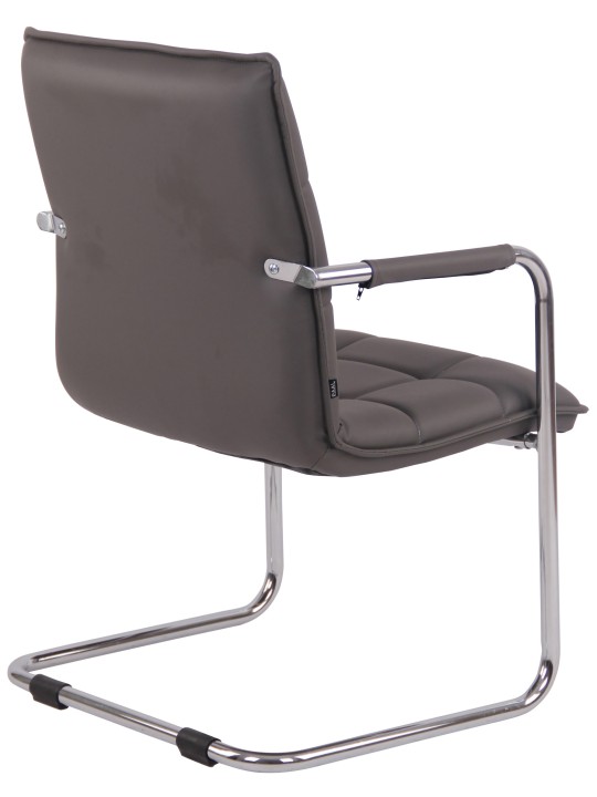 Látogatószék Gandia műbőr króm, szürke