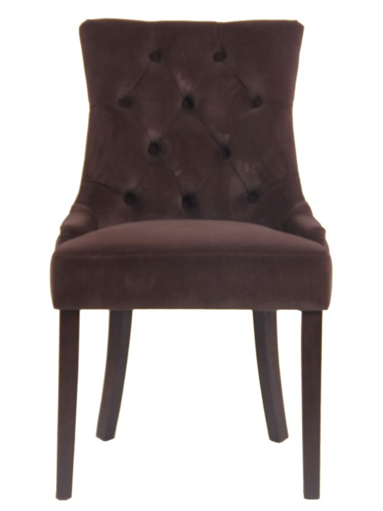 4 db antik Aberdeen bársony étkezőszékből álló készlet, barna