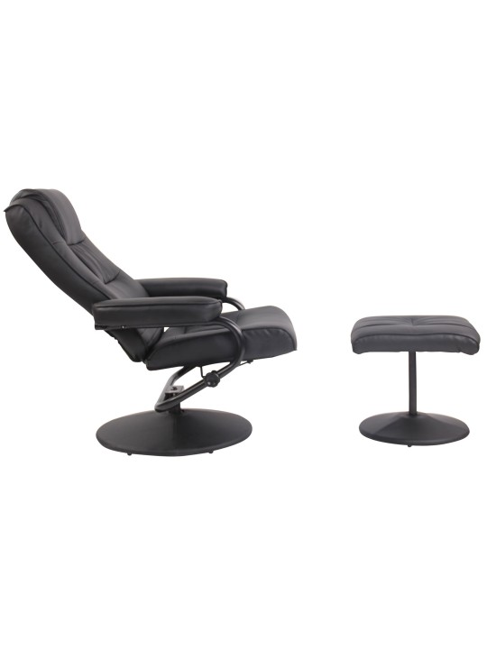 Ennis fotel lábtartóval, fekete