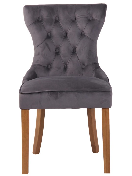 Szék Franca bársony antik-light, sötétszürke