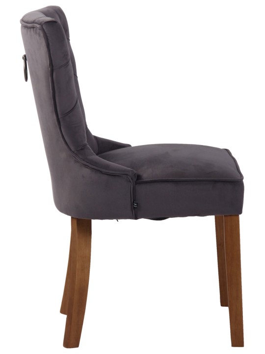 Szék Franca bársony antik-light, sötétszürke