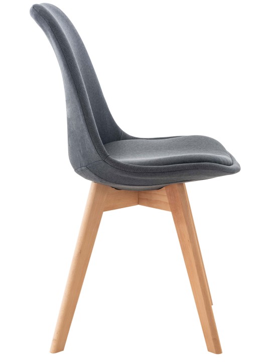 4 székből álló Linares szövet készlet, sötétszürke