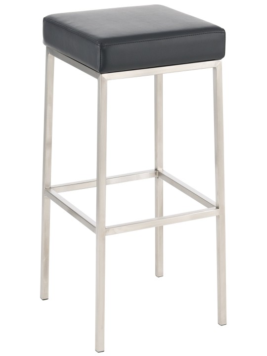 2 bárszék készlet Montreal 85 műbőr rozsdamentes acél, fekete