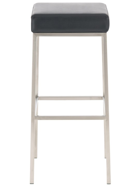 2 bárszék készlet Montreal 85 műbőr rozsdamentes acél, fekete