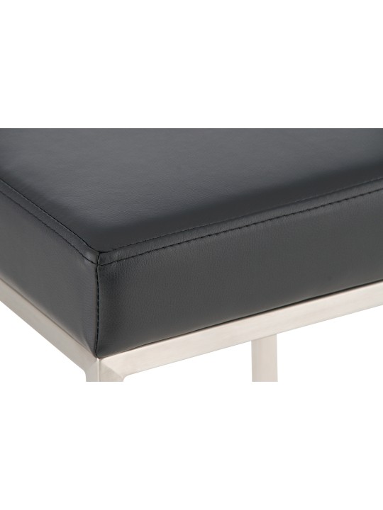 2 bárszék készlet Montreal 85 műbőr rozsdamentes acél, fekete