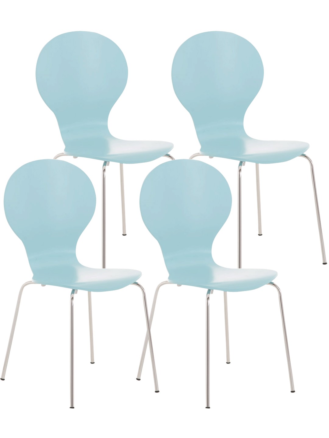 4 db Diego látogatói szék készlet, világoskék