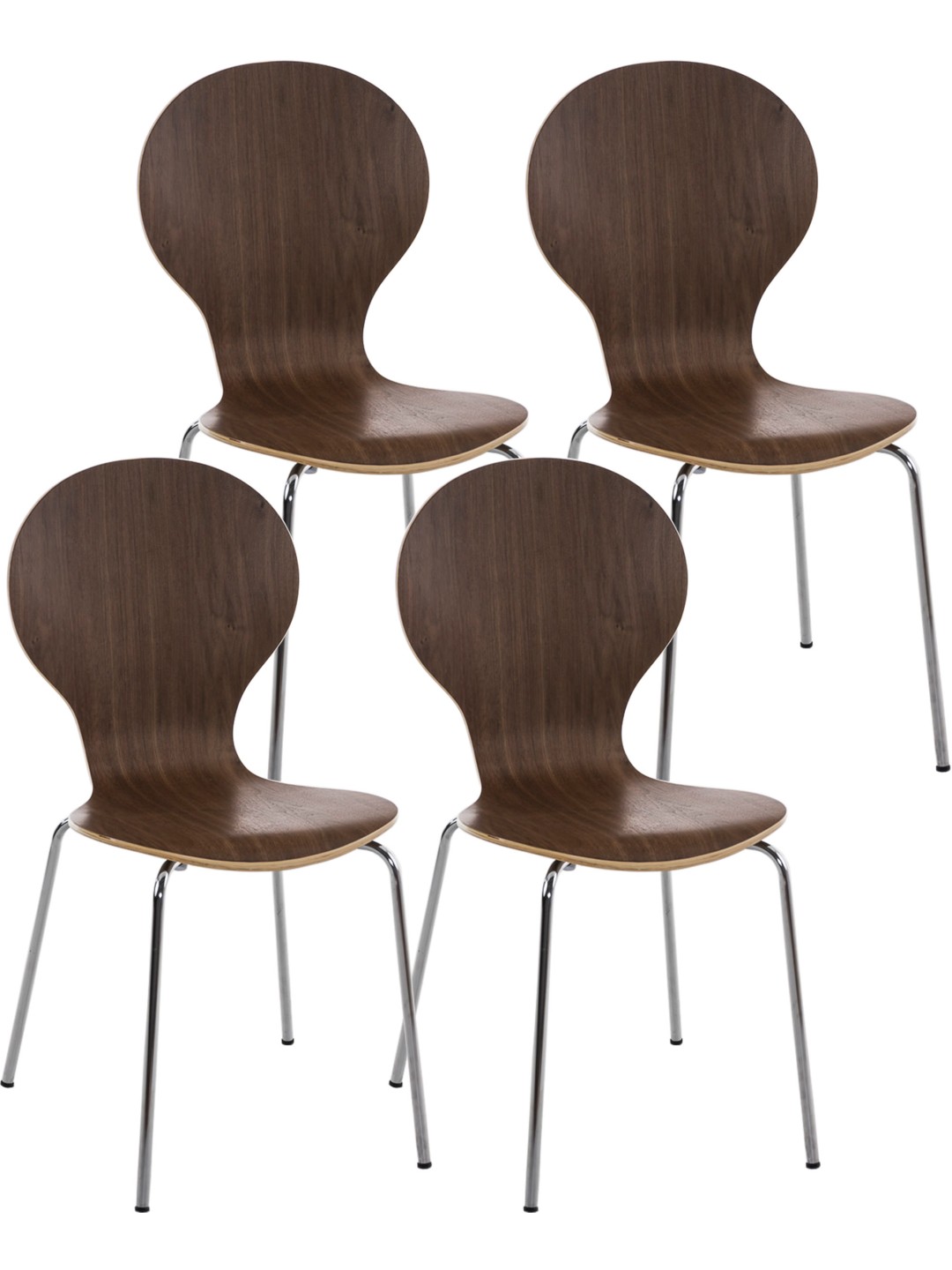 4 db Diego látogatói szék készlet, dió