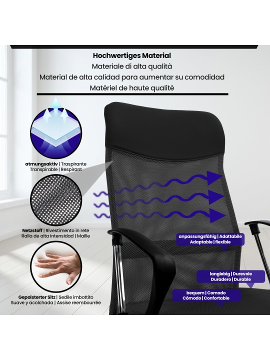 Washingtoni irodai szék, fekete