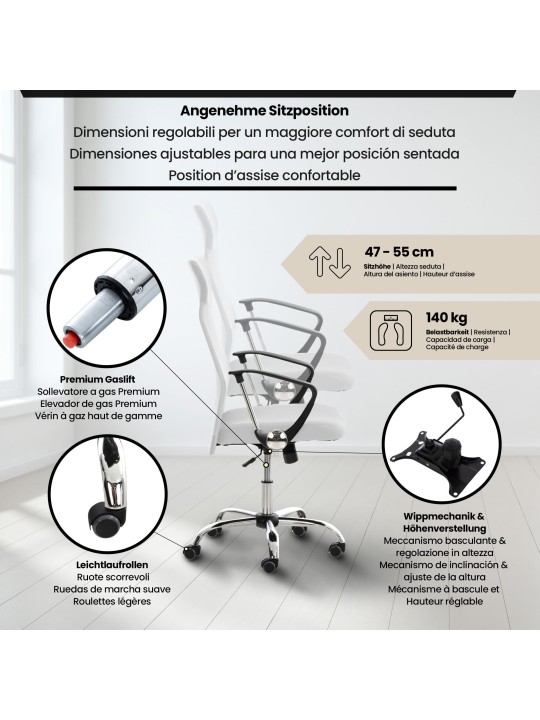 Washingtoni irodai szék, fehér