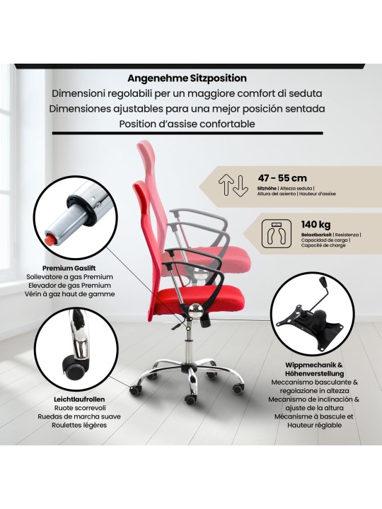 Washingtoni irodai szék, piros