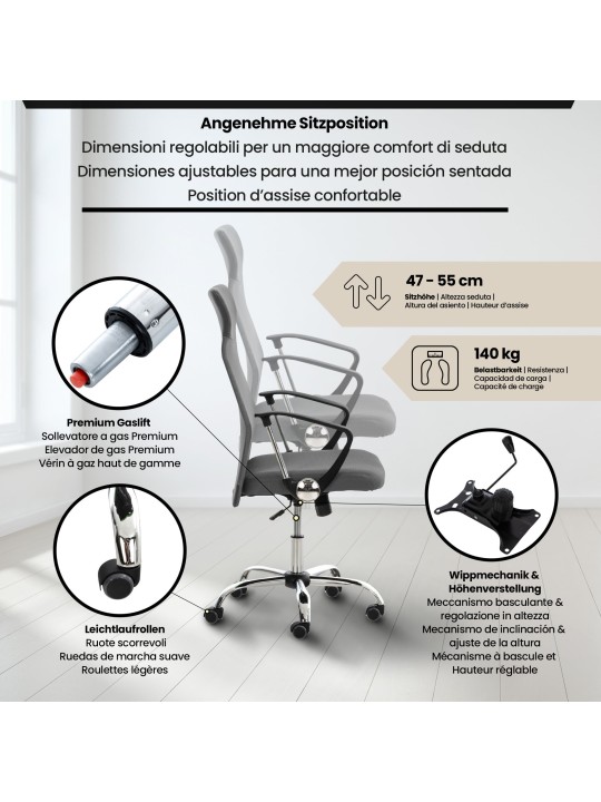 Washingtoni irodai szék, szürke