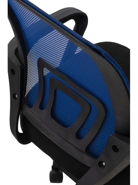 Gesztenyebarna irodai szék, kék