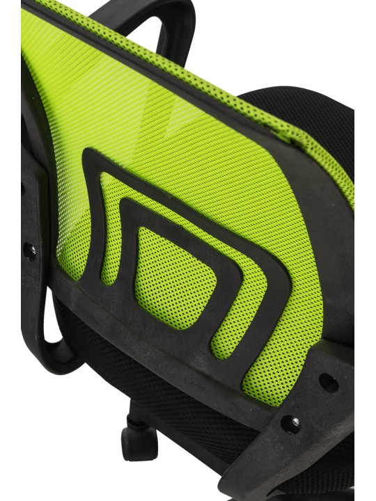 Gesztenyebarna irodai szék, zöld