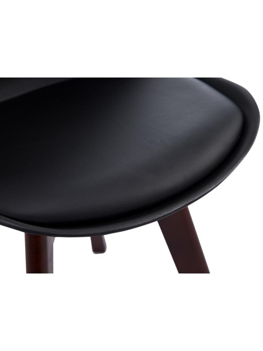 4 db-os Borneo V2 diófa műbőr látogatószék szett, fekete