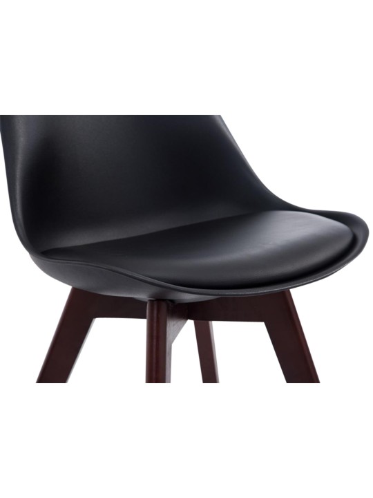 4 db-os Borneo V2 diófa műbőr látogatószék szett, fekete