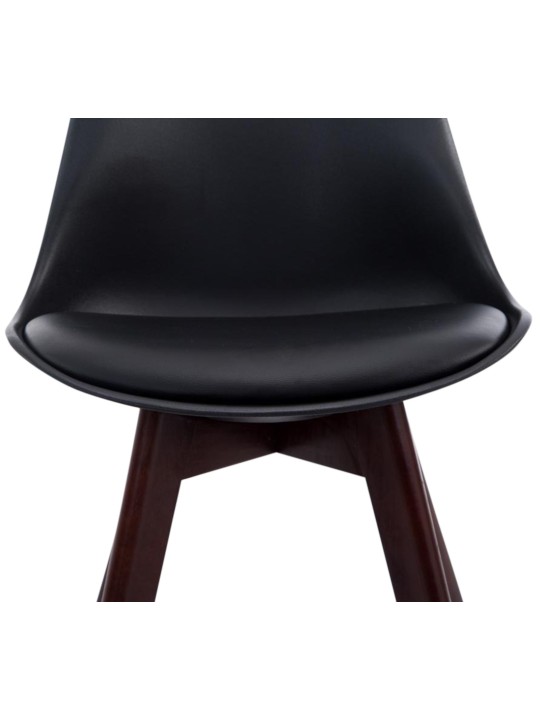 4 db-os Borneo V2 diófa műbőr látogatószék szett, fekete