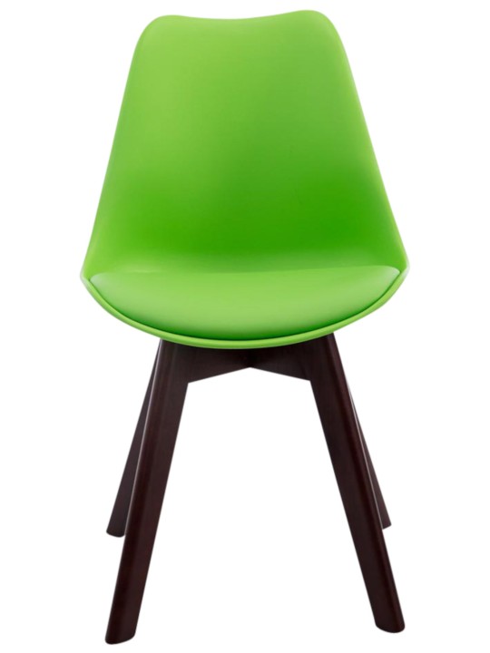 4 db-os Borneo V2 diófa műbőr látogatószék szett, zöld