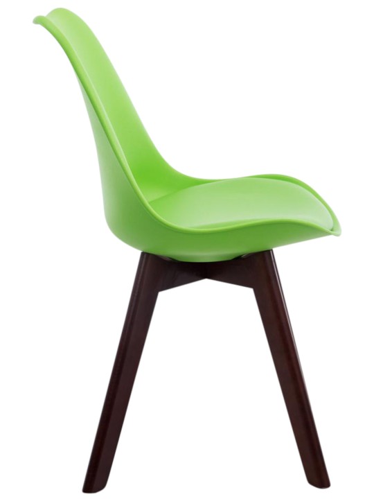 4 db-os Borneo V2 diófa műbőr látogatószék szett, zöld