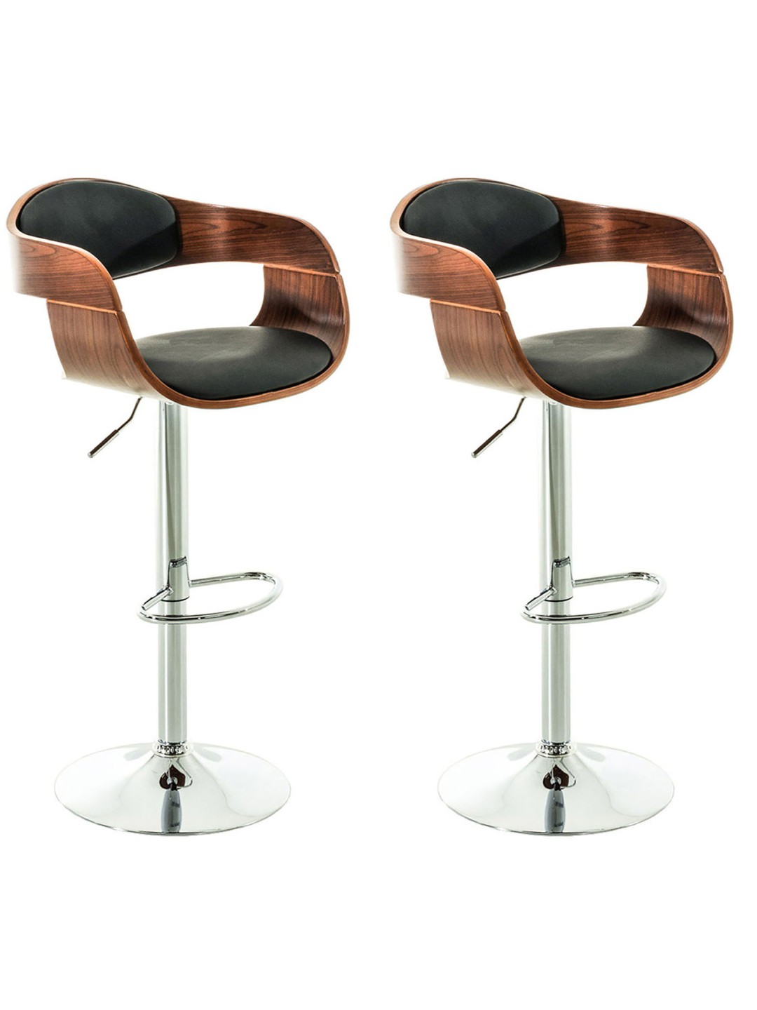 2 db Kingston C műbőr bárszék készlet, dió/fekete