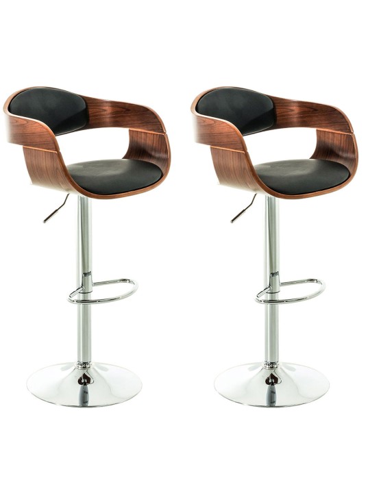 2 db Kingston C műbőr bárszék készlet, dió/fekete 2 db Kingston C műbőr bárszék készlet, dió/fekete