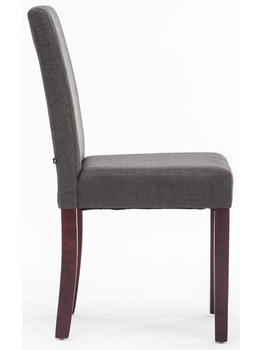 2 étkezőszékből álló Ina szövet cappuccino készlet, sötétszürke