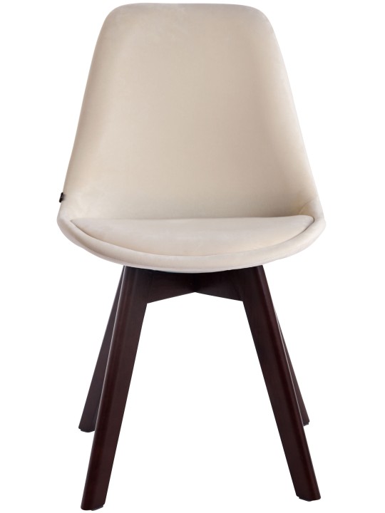 Borneo V2 bársony diófa 4db látogatói szék készlet, krém