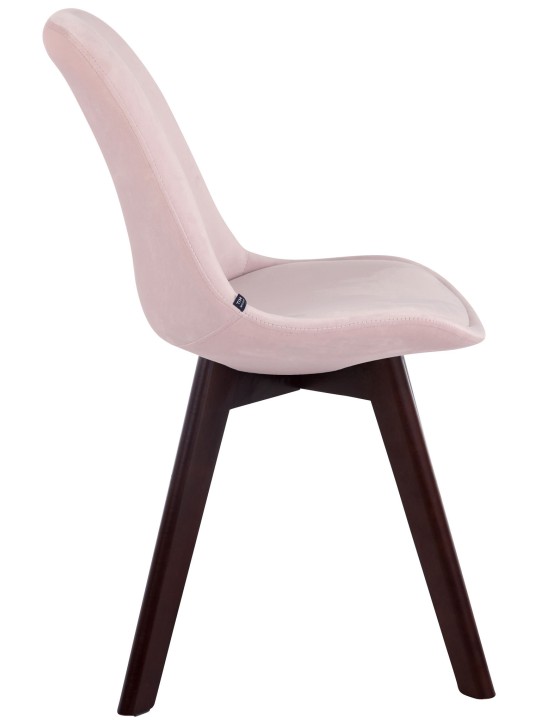 Borneo V2 bársony diófa 4db látogatói szék készlet, rózsaszín