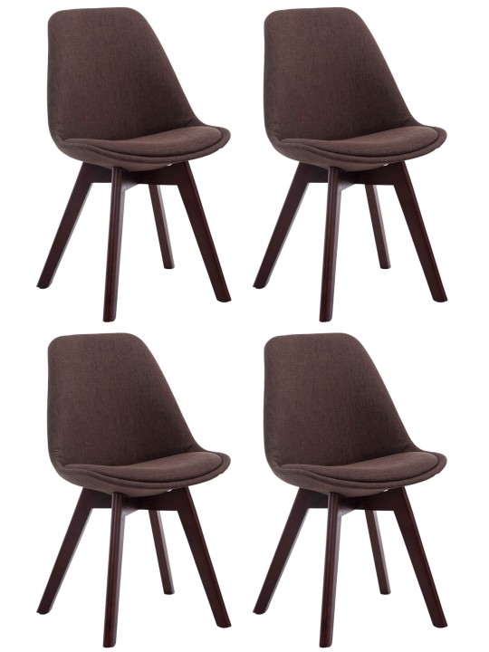 4db látogatói szék szett Borneo V2 dió szövet, barna