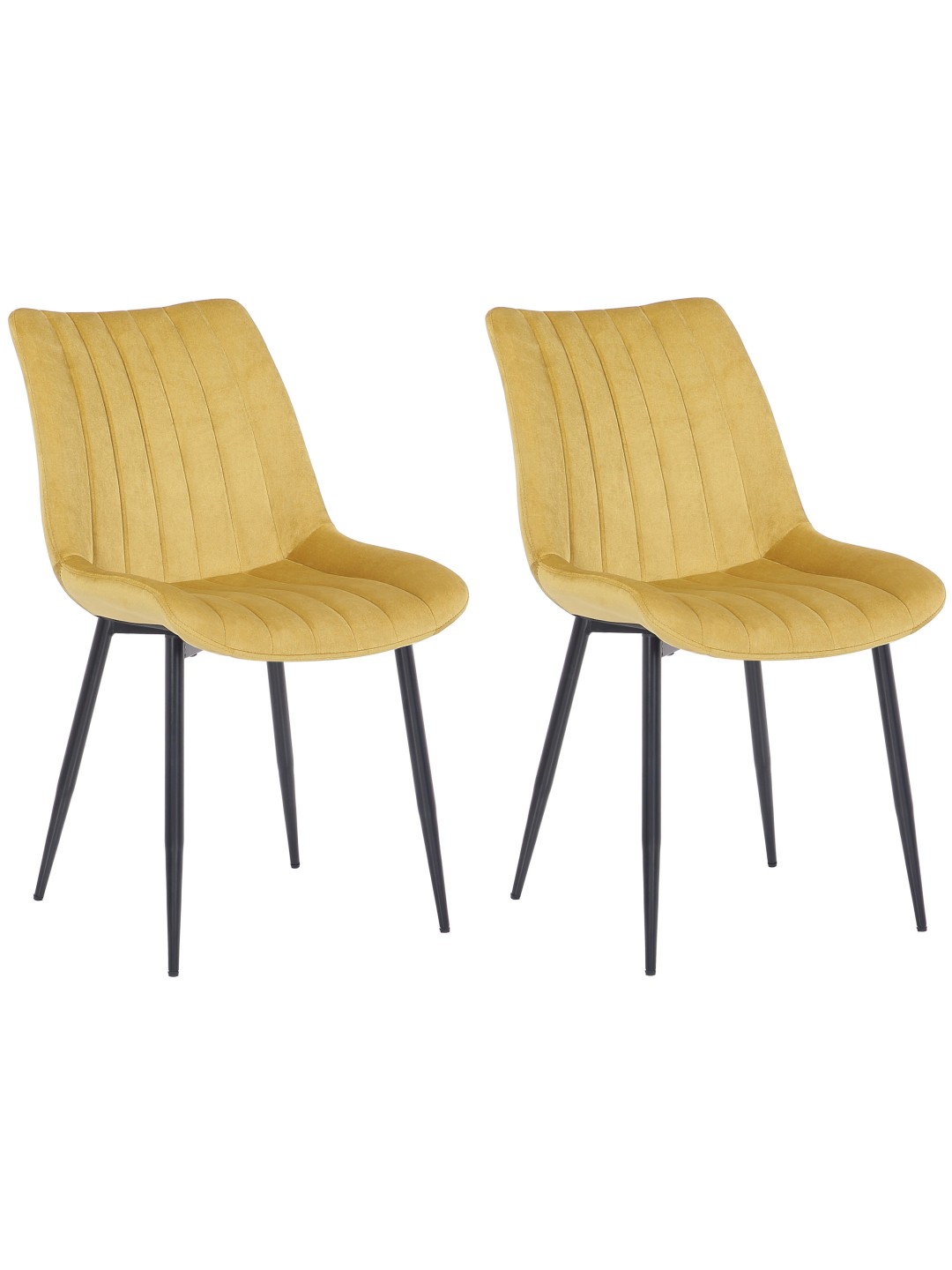 2 db Rahden bársony szék készlet, sárga